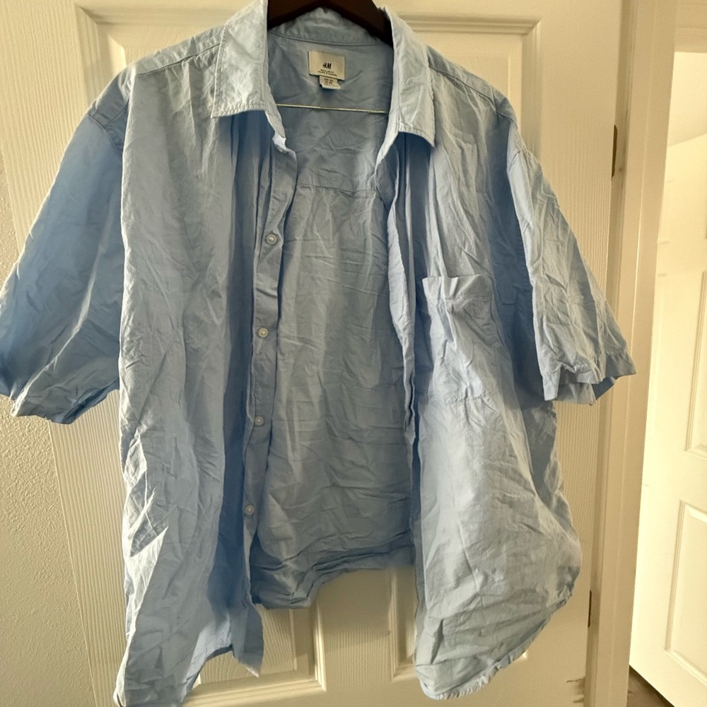 H&M Light Blue Casual Button Down Shirt